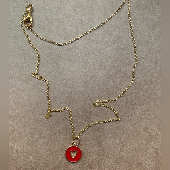 ✨Enamel Heart Gold Necklace ✨Handmade✨Gifts for Her✨ - Picture 2 of 4